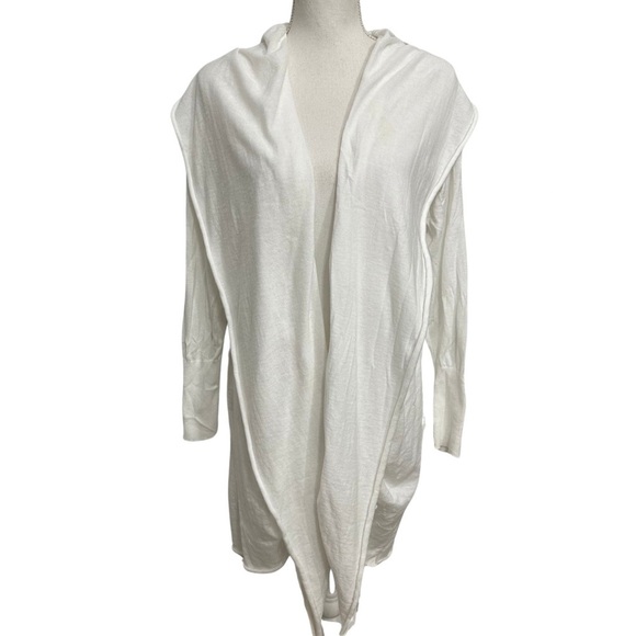 PLANET by Lauren G Duster One Size Fits Most Adjustable Side Ties White EUC - Picture 1 of 6